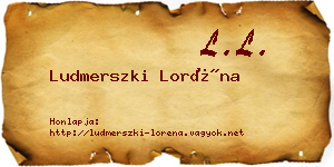 Ludmerszki Loréna névjegykártya
